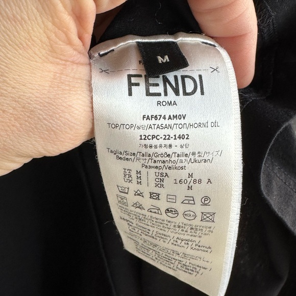 FENDI × MARC JACOBS 23SS Cruise 2023 ROMA Capsule Black Jersey T-Shirt Size M - Picture 7 of 9